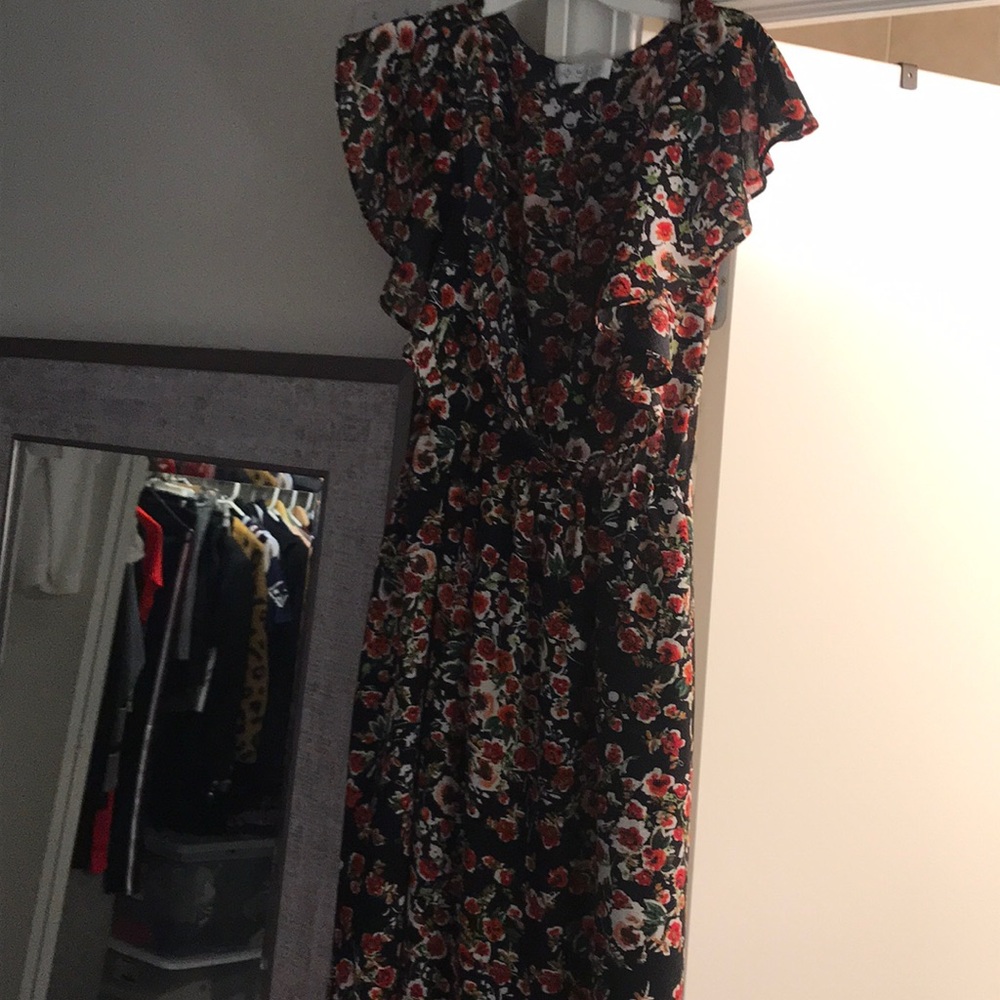 Calf length floral dress